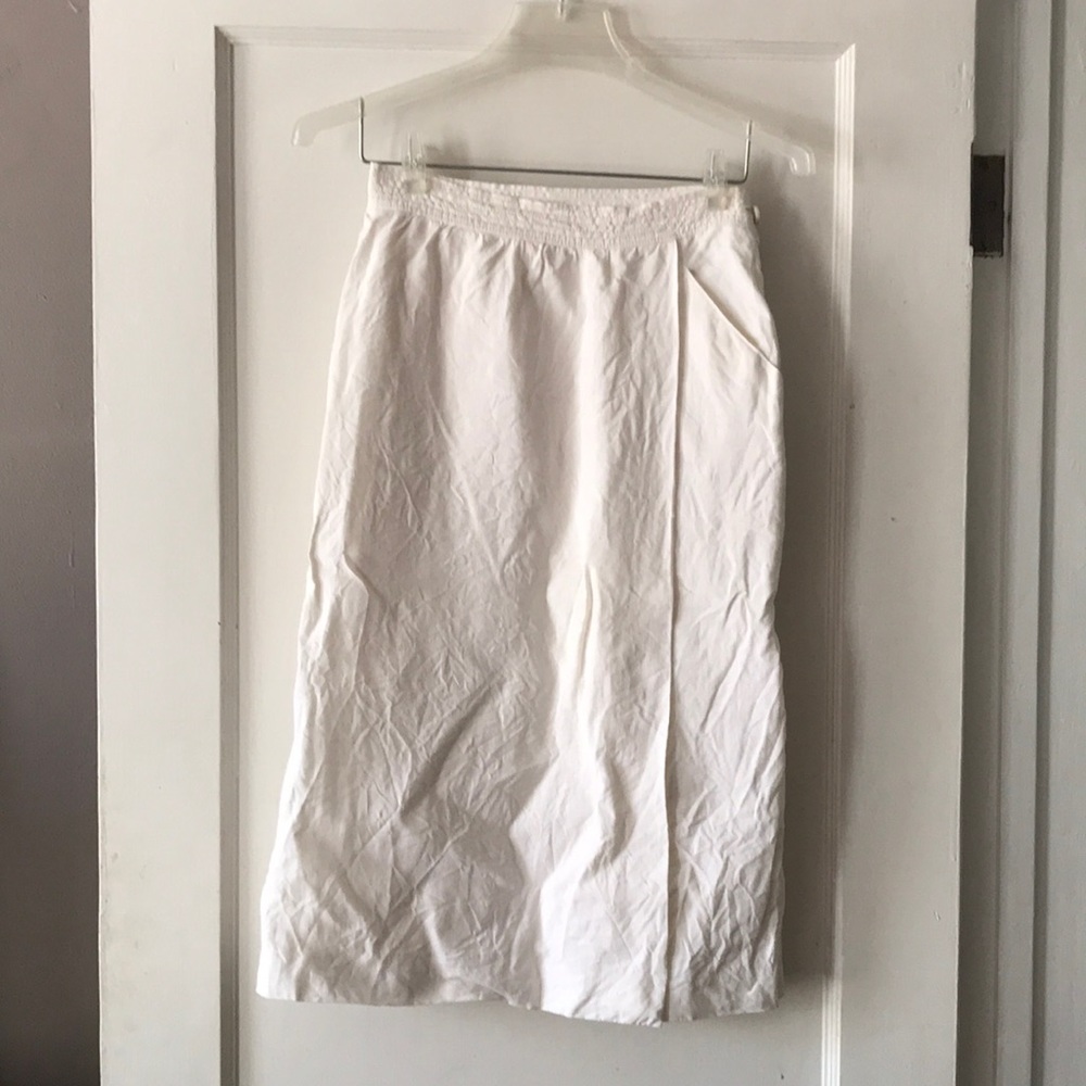 Vintage linen midi skirt